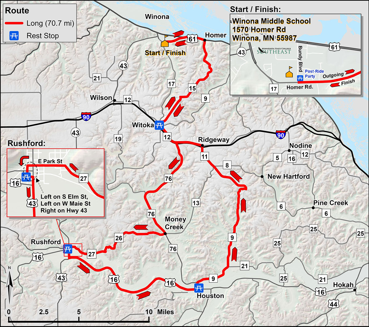 Bike Route, Bicycle Touring Routes - Ride The Ridges Winona MN